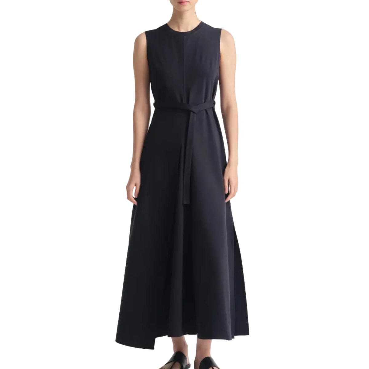 Severin Damenkleid aus technischem Jersey, A-Linie mit Schleifenbund – Produktbild 1