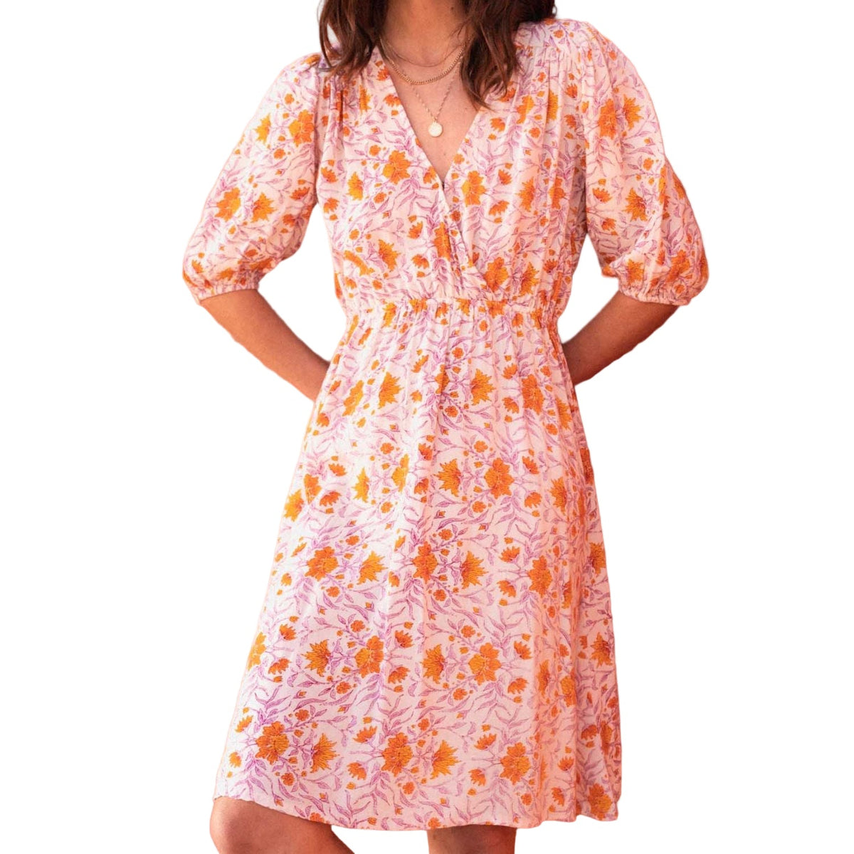 Narbonne Damenkleid mit Print aus Viskose, Wickeloptik – Produktbild 1