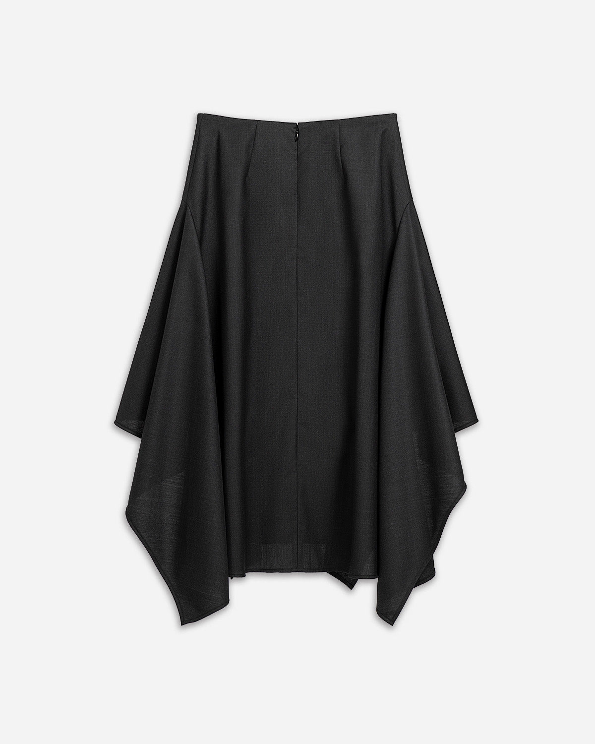 Asymmetrischer Drapierrock aus Wollmischung, Midi – Produktbild 4