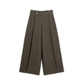 Baggy Damenhose mit hoher Taille und Bundfalten aus Fischgrät – Produktbild 1
